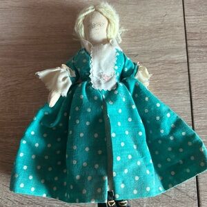 Vintage Colonial Cloth Doll RARE Americana Handmade Ragdoll
